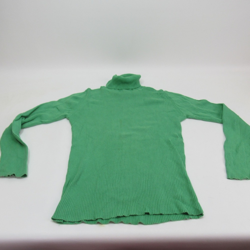 Faded Glory Womens Green Lawn Ribbed Knit Turtleneck Top Size M (8/10)